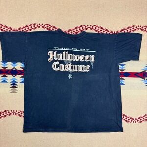Vintage Halloween Costume T Shirt 90s Single Stitch USA Black Oversized One Size